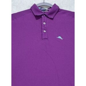 Tommy Bahama Shirt Women S Purple Polo Island Zone Floral Collar/Cuff‎ Golf
